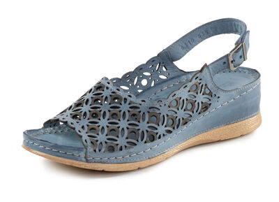 Gemini Sandale aus perforiertem, geprägtem Nappaleder 