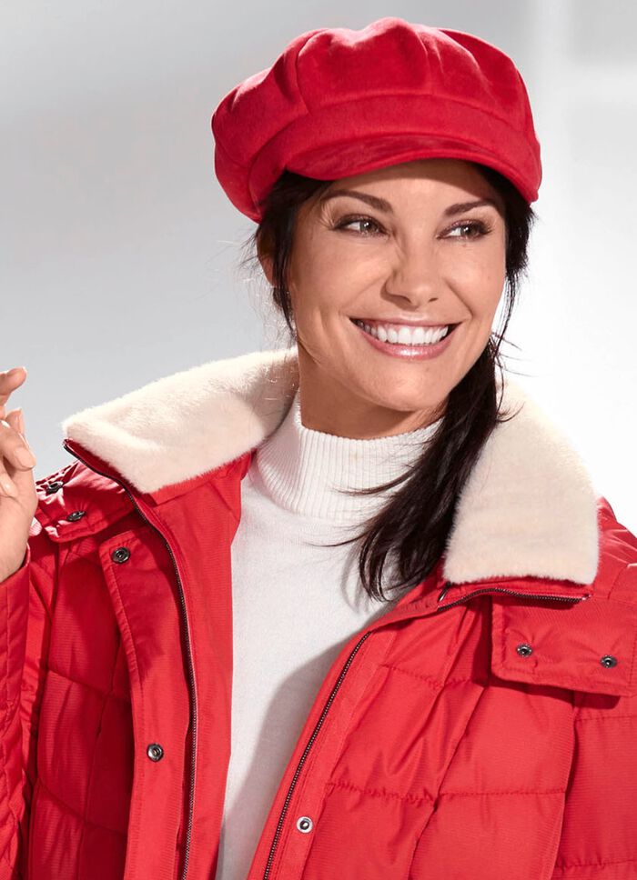 Elegante Damen-Ballonm&uuml;tze, mit r&uuml;ckw&auml;rtigem Elastikeinsatz 