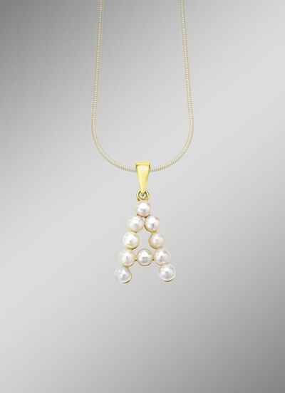 Personalisierte Eleganz: Buchstaben-Anhänger mit Süßwasser-Zuchtperlen 