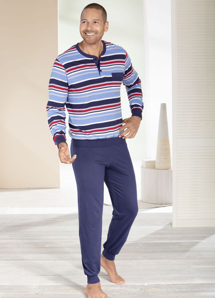 Zweierpack Schlafanzüge mit Knopfleiste und Bündchenabschlüssen 