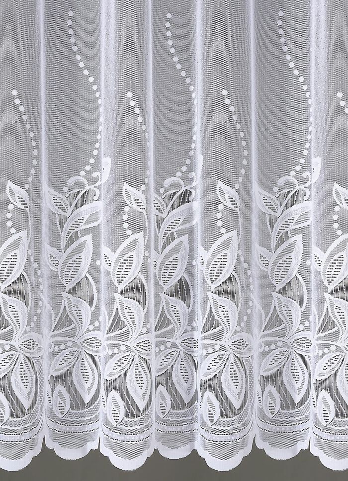 Blumenfenster-Store mit gebogtem Abschluss 