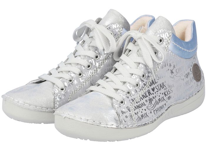 Rieker Schn&uuml;r-Bootie aus originell bedrucktem Synthetikmaterial 