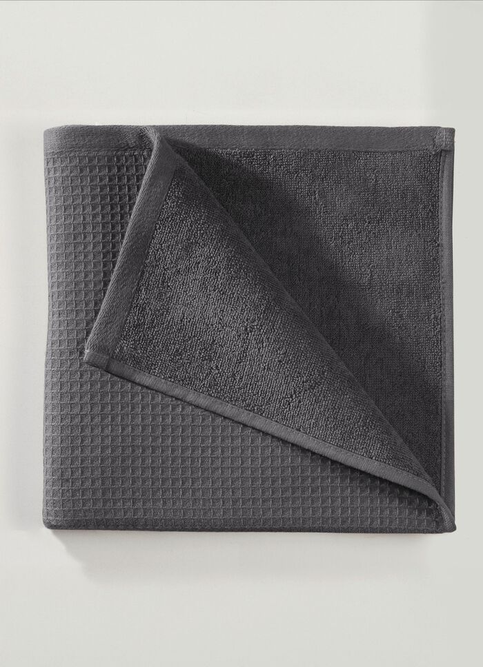 Waffelpiqu&eacute;-Frottier-Serie aus Baumwolle ANTHRAZIT