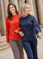 Pullover mit Raglanärmeln ORANGE-MELIERT