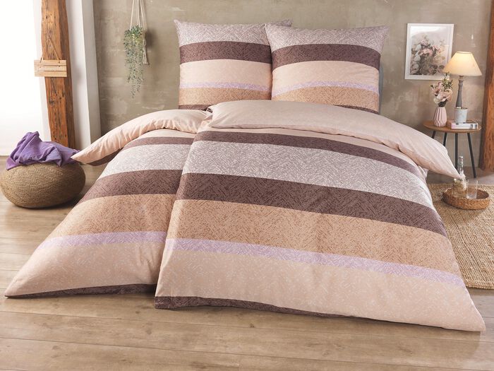 Wendebettw&auml;sche-Garnitur in harmonischer Farbgebung BRAUN