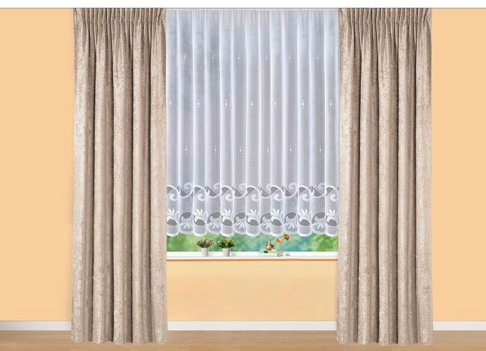 Leichter Blumenfenster-Store mit Automatikfaltenband 