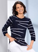 Pullover mit effektvollem Streifendessin MARINE-WEISS