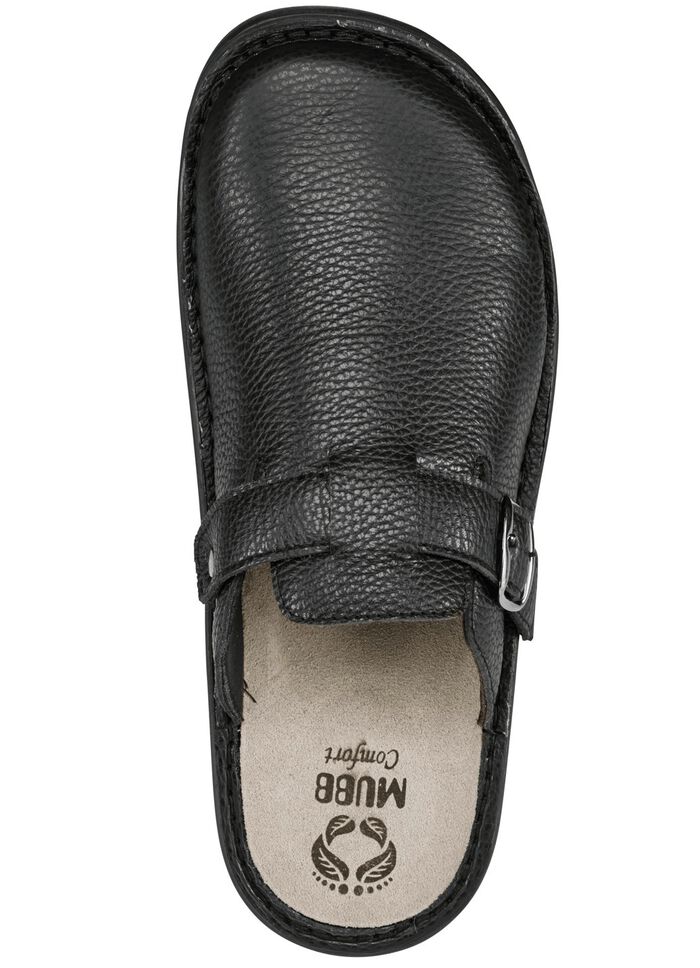Mubb, bequeme Herren-Clogs, Weite H, mit herausnehmbarem Fu&szlig;bett SCHWARZ