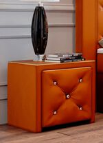 Nachttisch mit Schublade und Glasplatte 