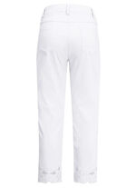 Hose mit floralen Lochstickereien WEISS