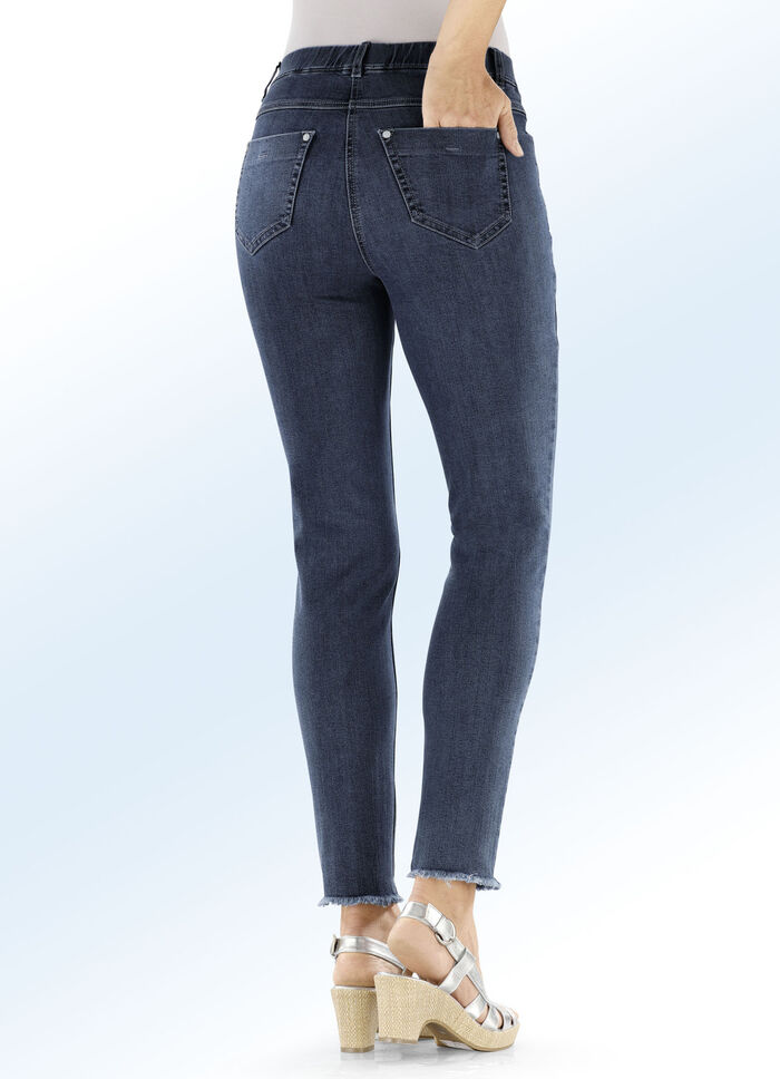 Magic-Jeans mit angesagtem Fransensaum DUNKELBLAU