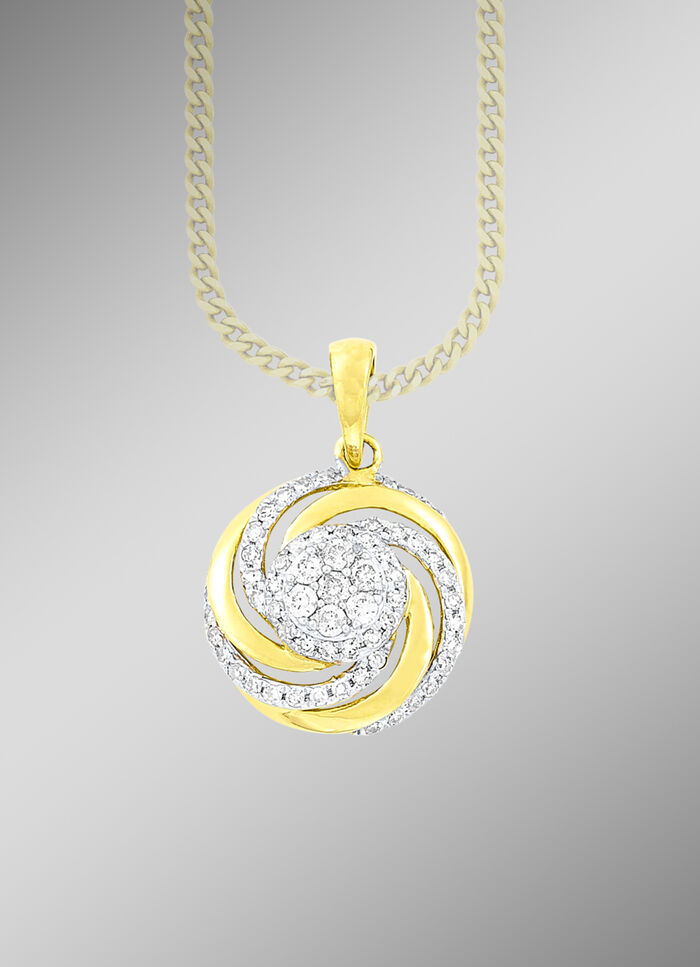 Interessanter Anhänger mit 7 Brillanten und 56 Diamanten 