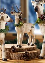 Rentier aus Styropor in Birkenoptik NATUR