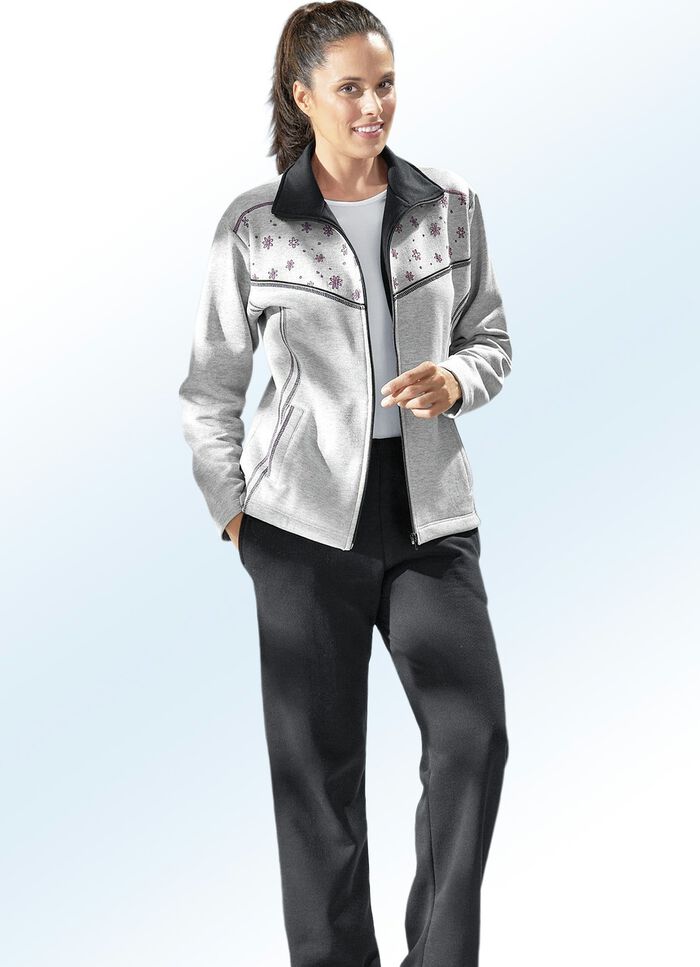 Freizeitanzug mit zwei Hosen HELLGRAU MELIERT