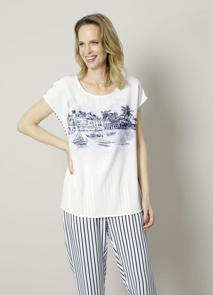 Schlupfbluse mit glitzernder Steinchendeko 