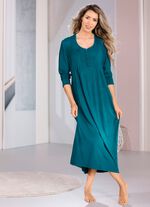 Nachthemd, Langarm mit Biesenverarbeitung und Knopfleiste 