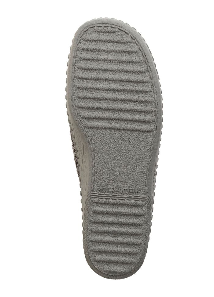 Textil-Pantoffel mit anatomisch geformtem Fußbett GRAU-SCHWARZ