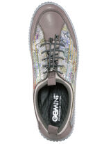 Gemini Sneaker aus teilweise floral bedrucktem Rindleder TAUPE-BUNT