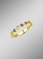 Farbenfroher Memoire-Ring aus hochwertigem Gold 