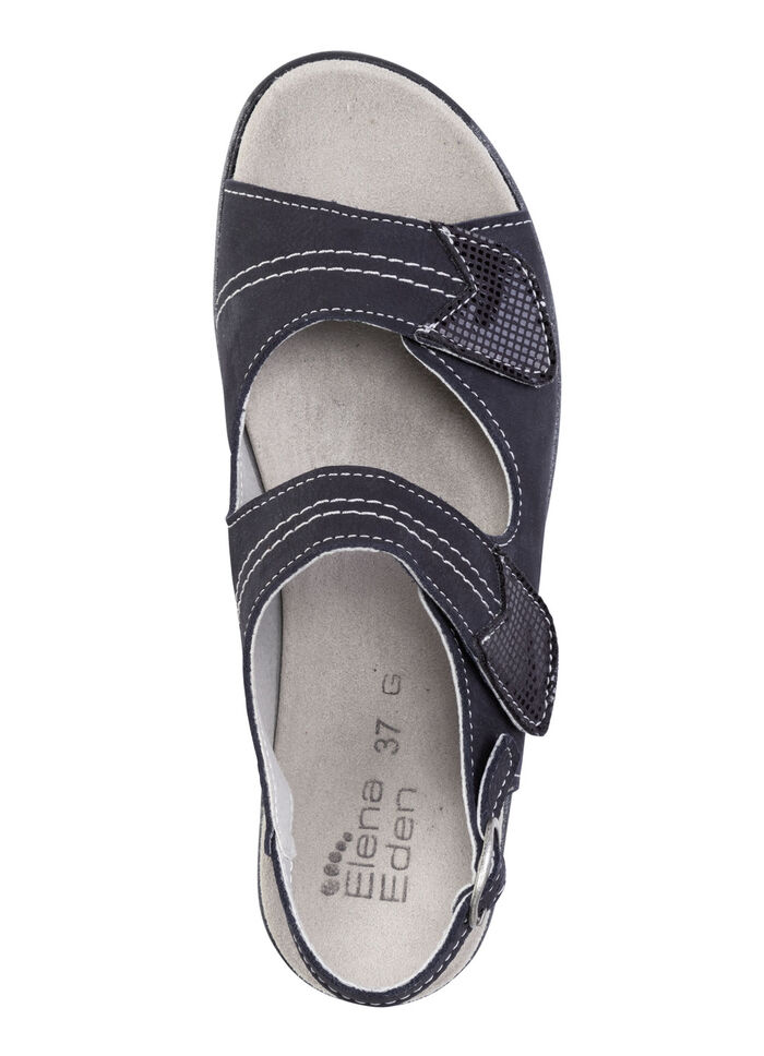 ELENA EDEN, bequeme Damen-Sandalen, Weite G, mit herausnehmbarem Fußbett DUNKELBLAU