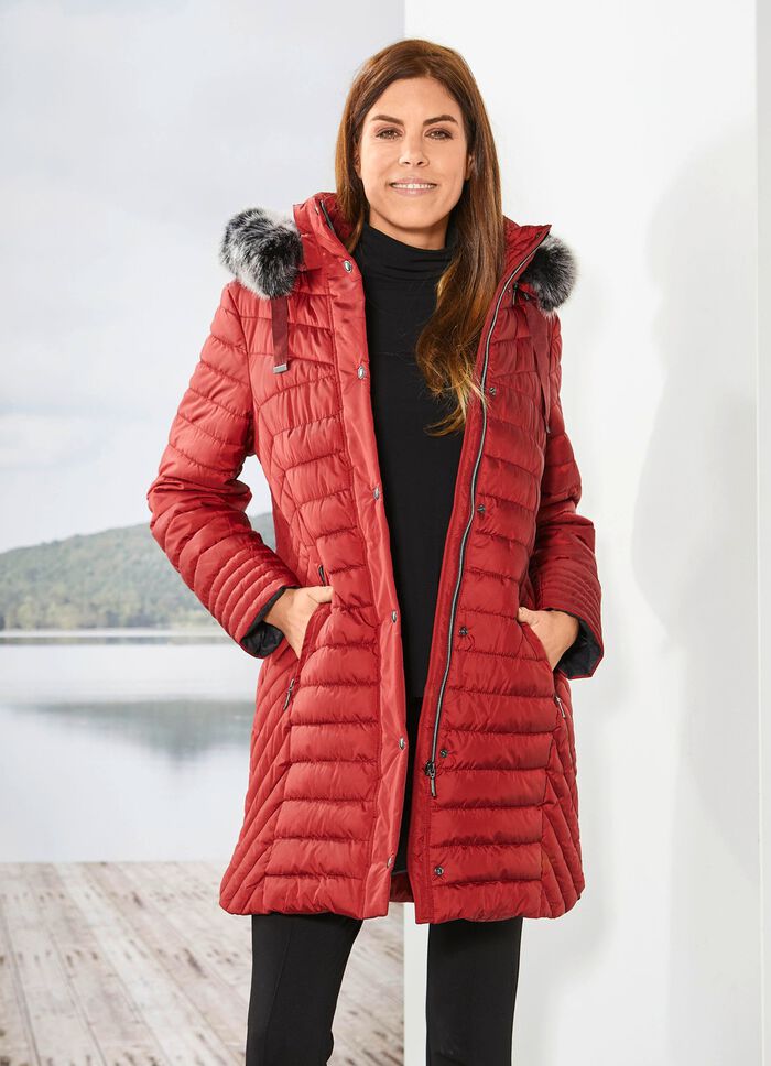 Kurzmantel in 2 Farben GRANATROT