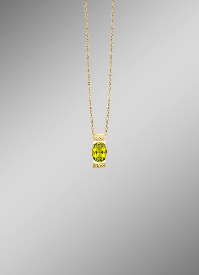 Strahlende Nat&uuml;rlichkeit &ndash; Anh&auml;nger mit Peridot und Diamanten 