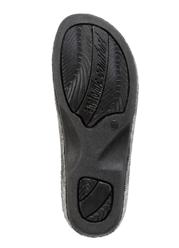 Laurina Pantoffel aus kariertem Textilmaterial GRAU