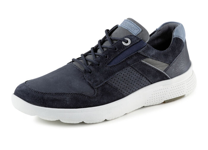 Waldl&auml;ufer Schn&uuml;rschuh mit Zier-Perforation DUNKELBLAU-JEANS