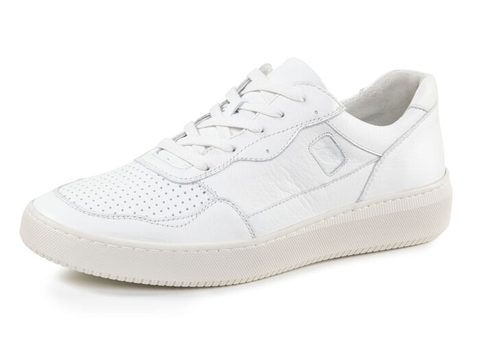 Waldläufer Schnürschuh aus genarbtem Nappaleder NATURWEISS