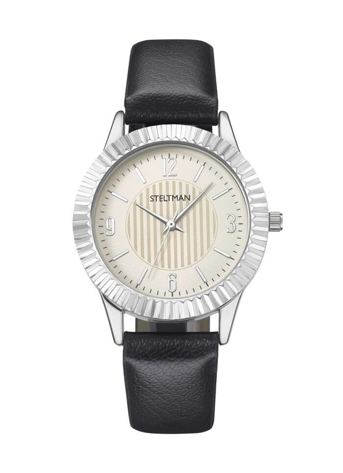 Quartz-Damenuhr mit 3 wechselbaren L&uuml;netten 