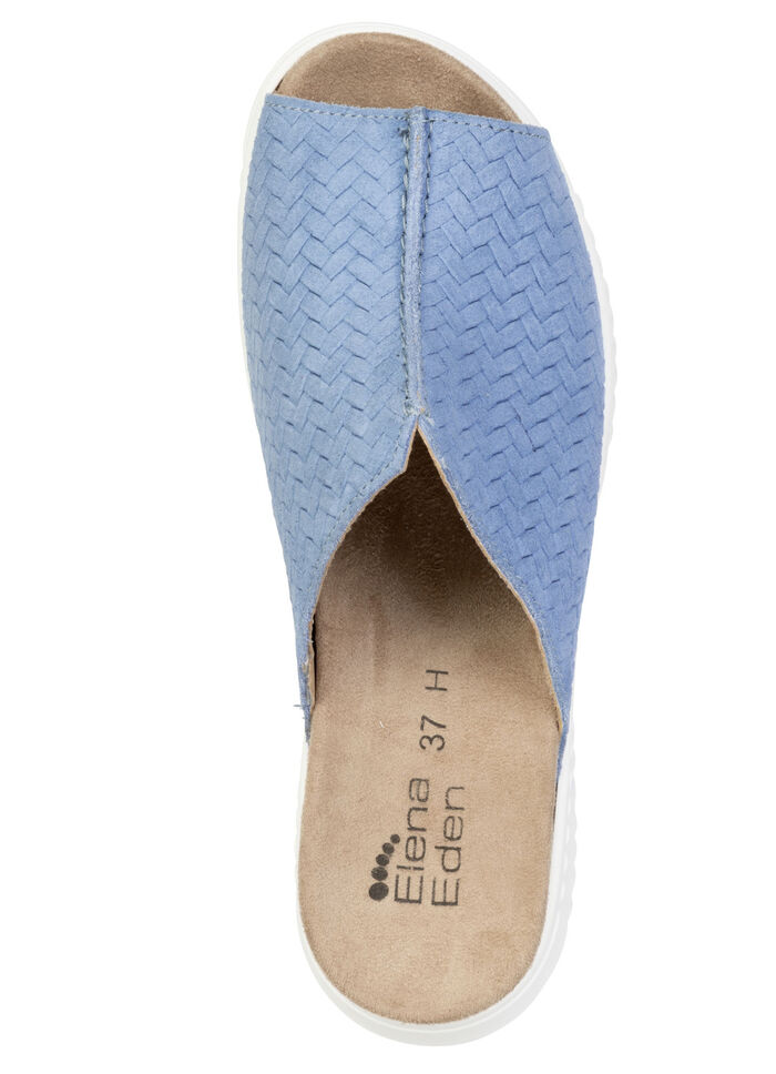 ELENA EDEN, trendige Damen-Pantoletten, Weite H, mit herausnehmbarem Fußbett HELLJEANS