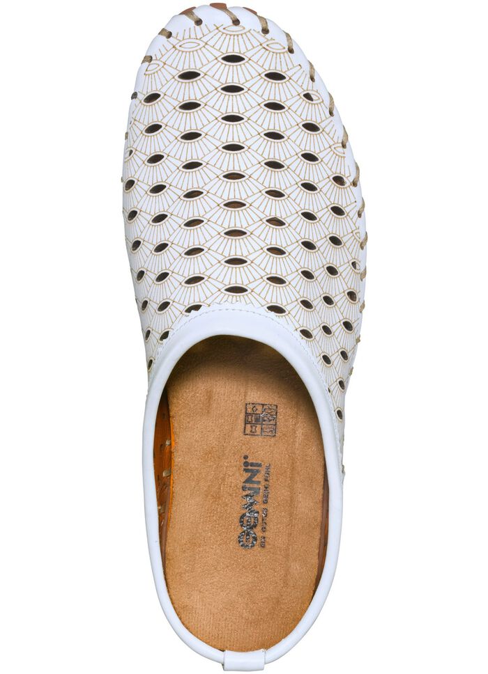 Gemini, sommerlicher Damen-Sabot, Weite G, mit herausnehmbarem Fu&szlig;bett WEISS