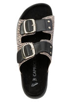 Caprice, trendige Damen-Pantoletten, Weite G, mit herausnehmbarem Fu&szlig;bett SCHWARZ-SAND