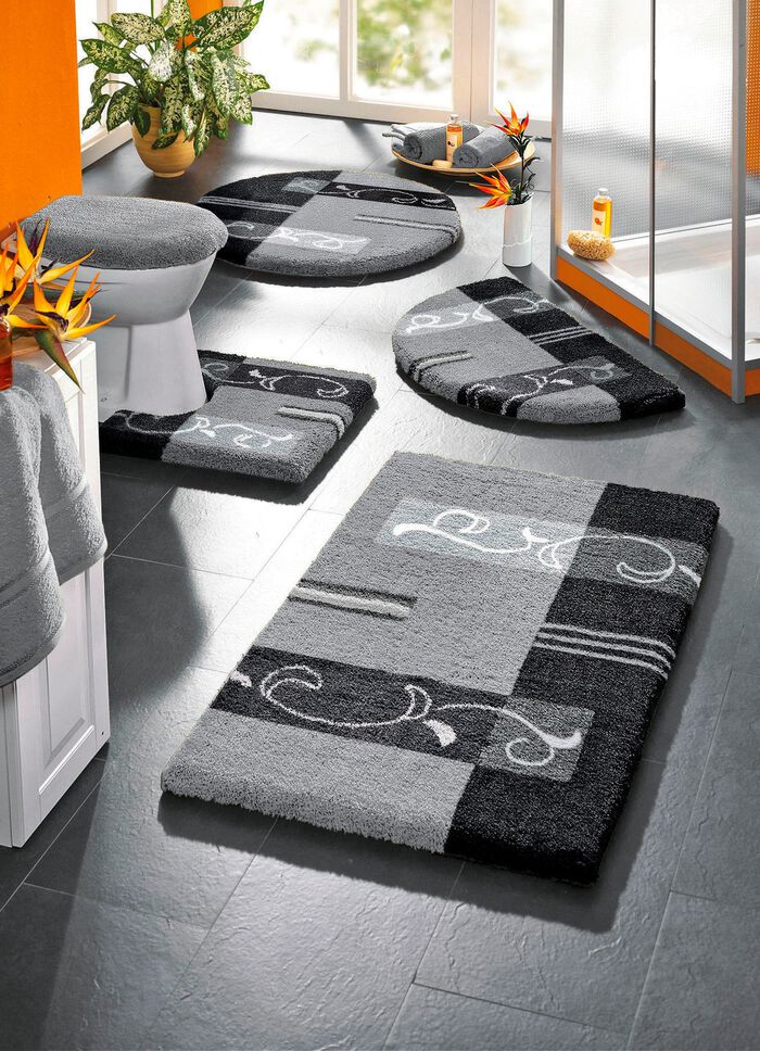 Supersoft Badgarnitur mit rutschhemmender Latexierung ANTHRAZIT