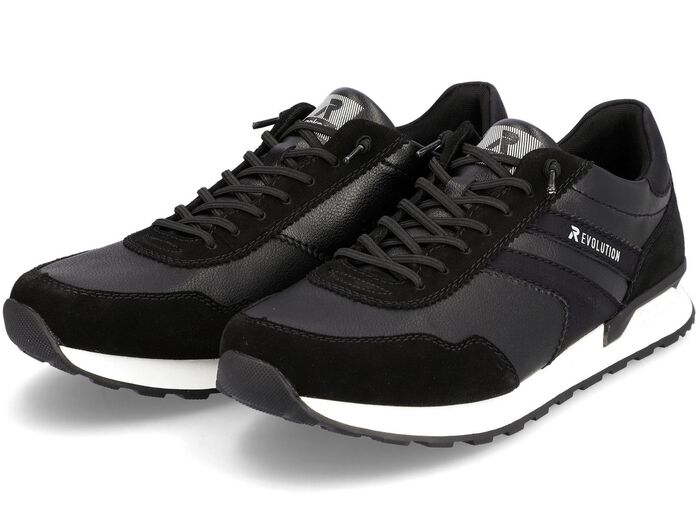 Schn&uuml;r-Sneaker mit herausnehmbarem Textilfu&szlig;bett SCHWARZ