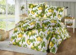 Beidseitig bedruckte Bettw&auml;sche-Garnitur mit Zitronen-Dessin 