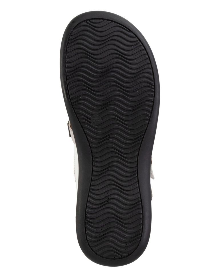 ELENA EDEN Slipper aus teilweise gepr&auml;gtem Nappaleder WEISS-GRAU