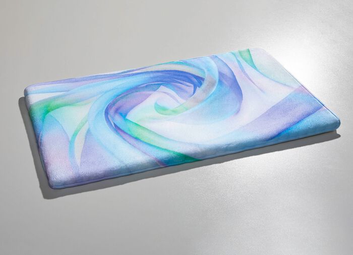 Traumhaft weiche, bedruckte Badvorleger GR&Uuml;N-VIOLETT