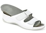 Mubb Pantolette mit Leder-Memory-Fu&szlig;bett WEISS