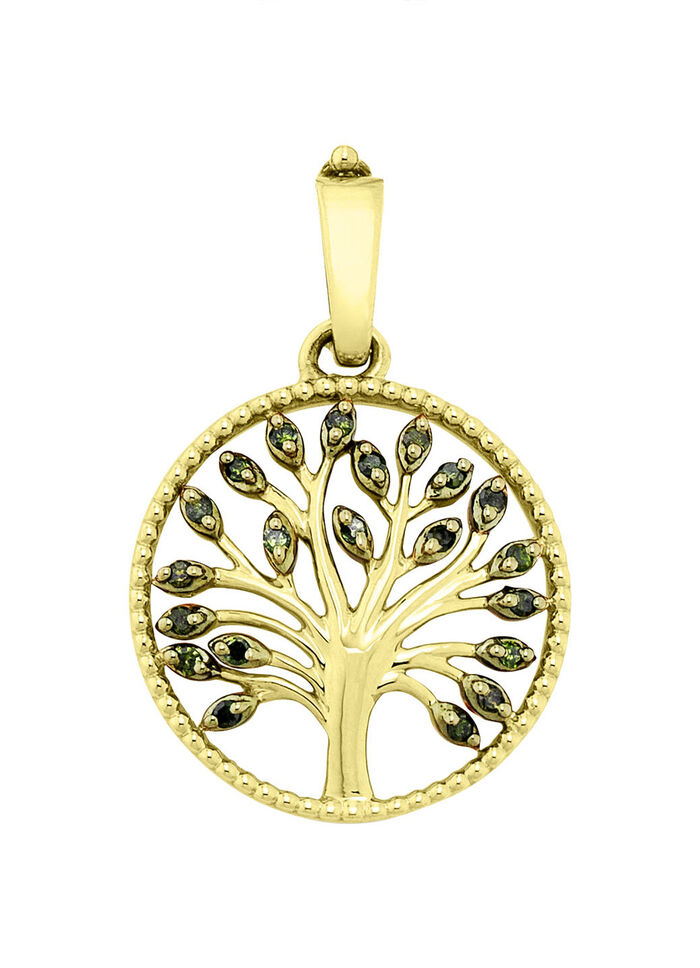 Lebensbaum-Anh&auml;nger mit Diamanten 