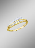 Damenring in Bicolor mit synth. Zirkonia 