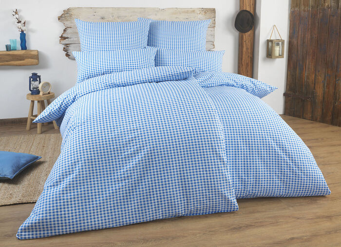 Bettwäsche-Garnitur mit Reißverschluss BLAU