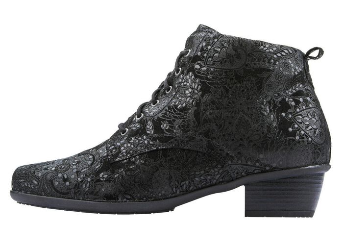 Waldl&auml;ufer Schn&uuml;r-Stiefelette mit floraler Pr&auml;gung 