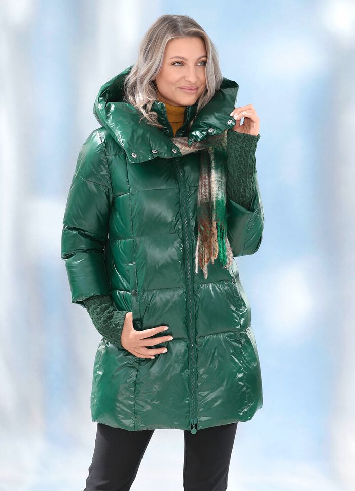 Jacke mit langem Strickbund am &Auml;rmelabschluss 