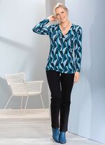 Allover gemustertes Shirt in 2 Farben PETROL-BLEU