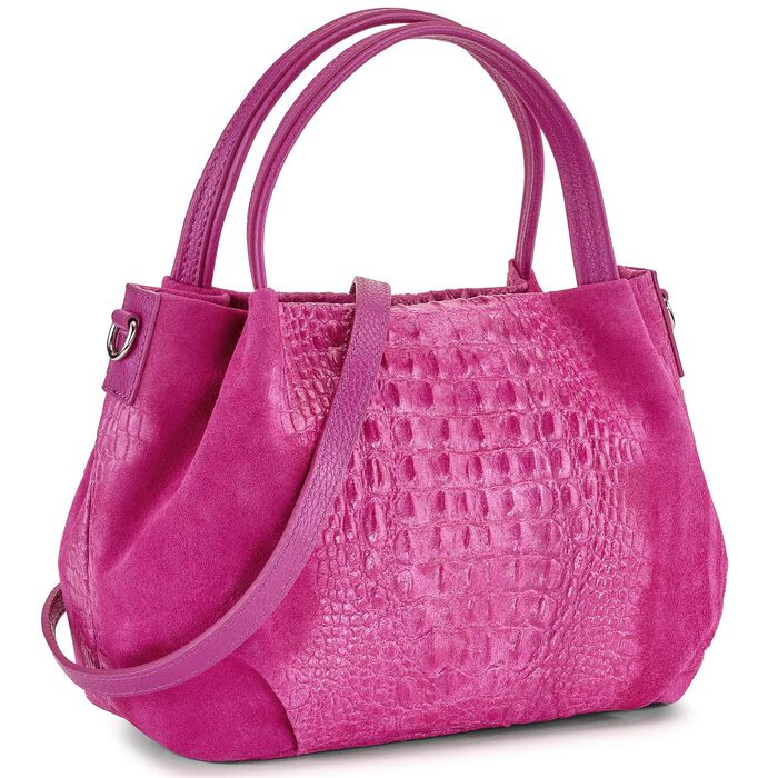 Laurina Tasche mit raffinierter Reptilpr&auml;gung PINK