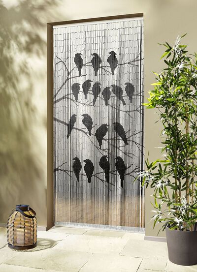 Bambusvorhang mit Vogelmotiv 