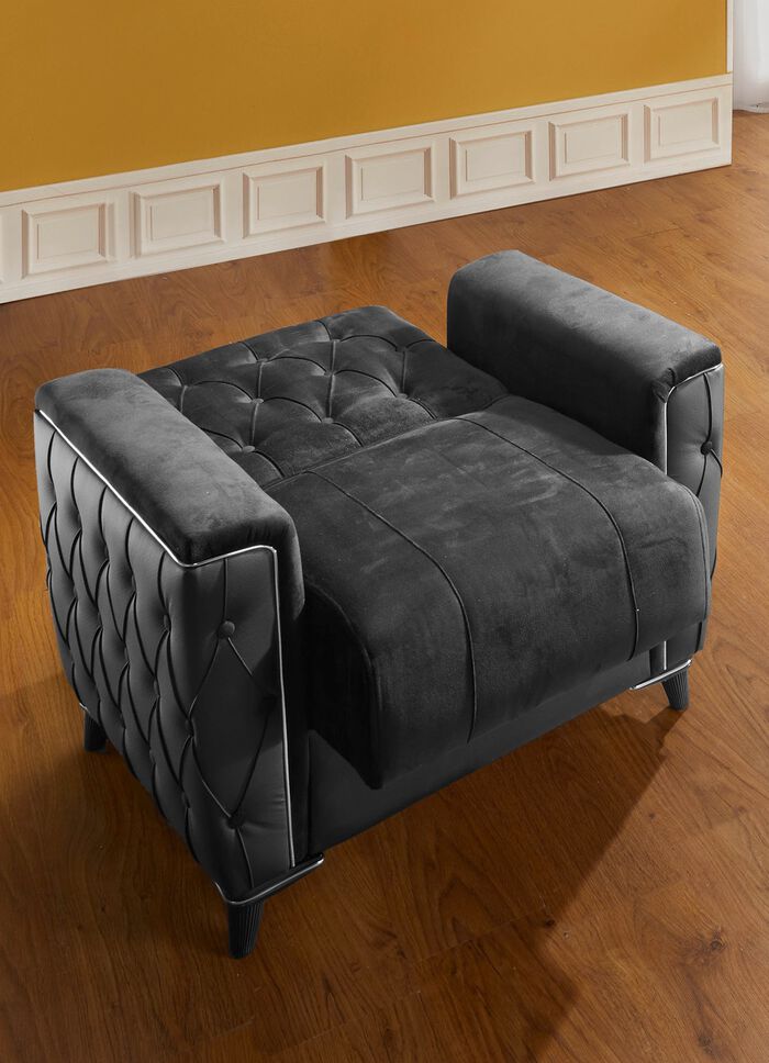 Polsterm&ouml;bel mit Bettkasten und Liegefunktion SCHWARZ