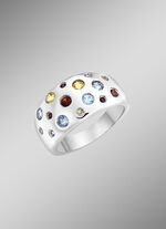 Funkelnde Raffinesse: Damenring mit echten Edelsteinen 