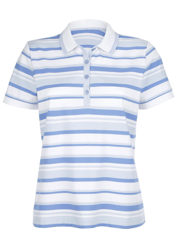 Poloshirt mit Kontrast-Rippenb&uuml;ndchen 
